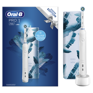 Kép Oral-B PRO 750 fehér Cross Action fejjel + excluzív útitok